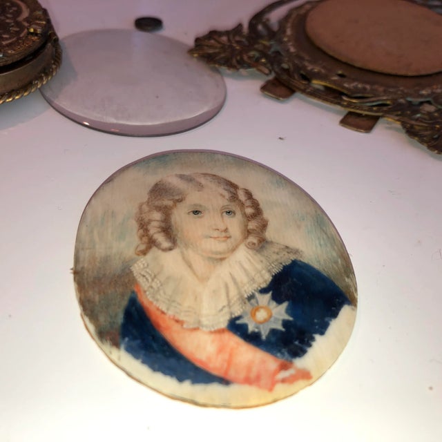 Late 19th Century Rare Anton Boehme Frame With Napoleon II Miniature Portrait Painting For Sale In San Diego - Image 6 of 8