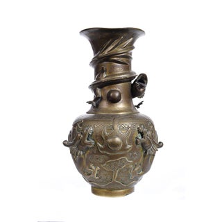 Chinese Antique Bronze Dragon Vase For Sale