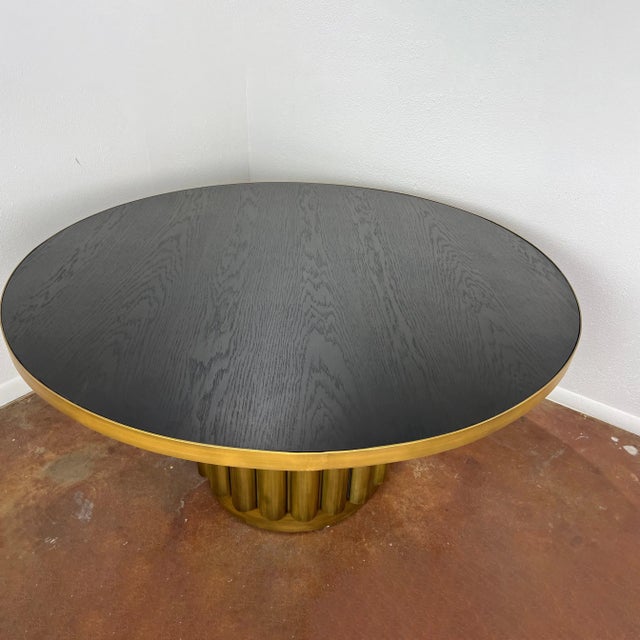 Brass Pedestal Dining Table For Sale - Image 10 of 11