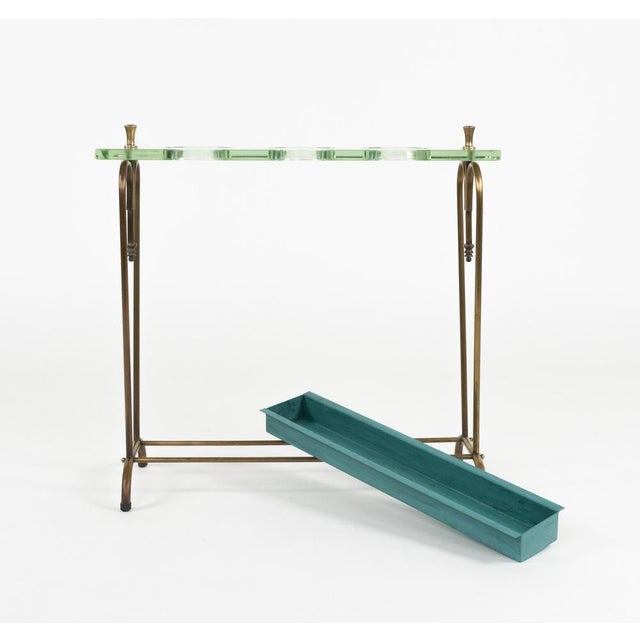 Mid-Century Umbrella Stand in Brass and Glass attributed to Fontana Arte, Italy, 1950s For Sale - Image 11 of 17