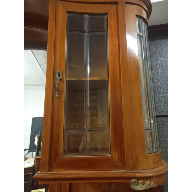 1920s Double-Body Sideboard with Mirror and Red Marble Top, 1940s For Sale - Image 5 of 10