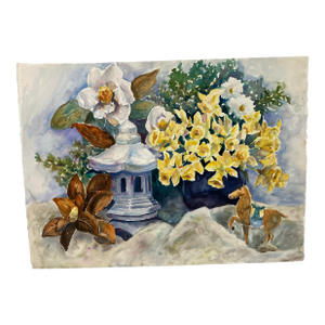 1960s Original Watercolor Signed Christine Pitman 534