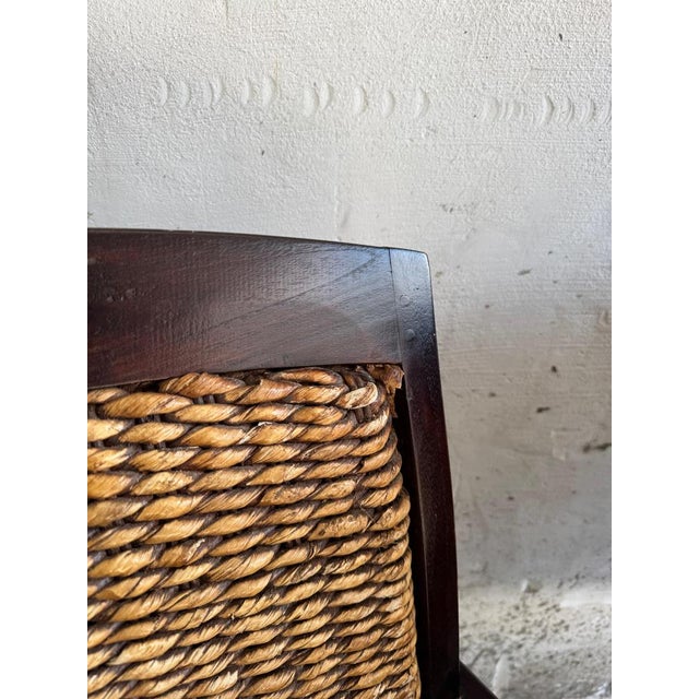 Set of Colonial Rattan Armchairs with Wooden Frame, Set of 2 For Sale - Image 10 of 13