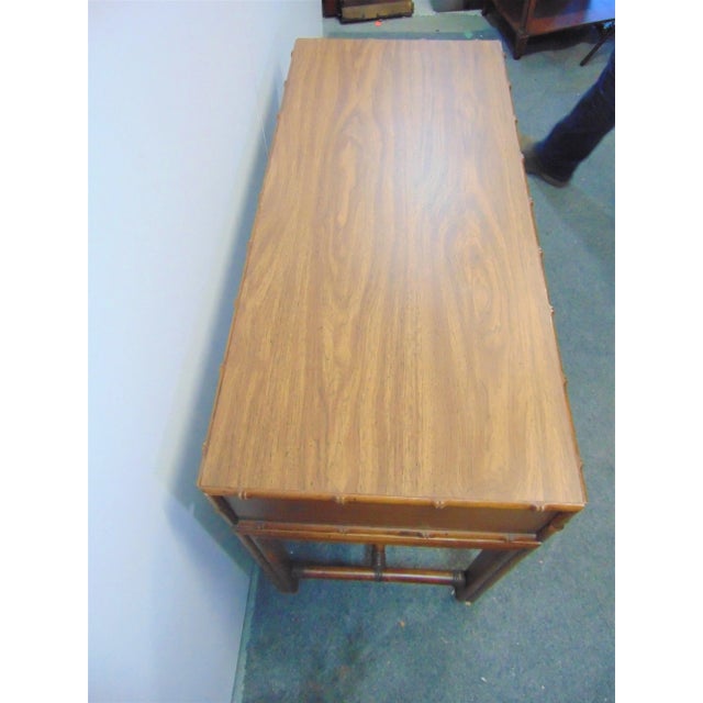 Ficks Reed Faux Bamboo Console Table For Sale - Image 4 of 7