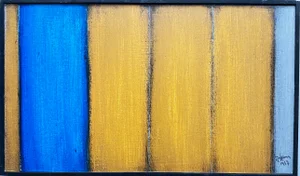 Rolf Hans, Ochre-Blue Design, 1967, Color Field, Hardedge, Frankfurt, Basel