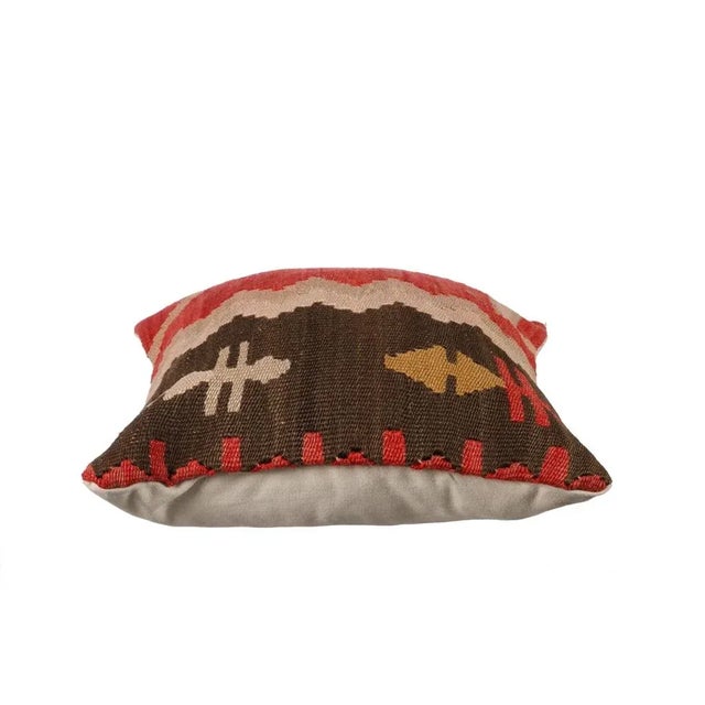 Decorative pillow cover made from vintage handwoven Turkish kilim pieces. Backed with good quality cotton fabric. Pillow...