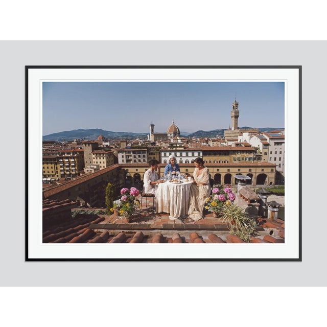 Modern Santa and Serena Antonelli 1983 by Slim Aarons Framed C-Print For Sale - Image 3 of 3