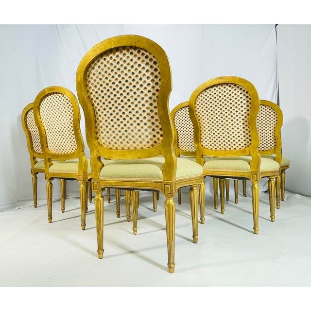 Dennis & Leen Set of 8 Dining Chairs in the Louis XVI Style by Dennis & Leen, Usa 1980's For Sale - Image 4 of 12
