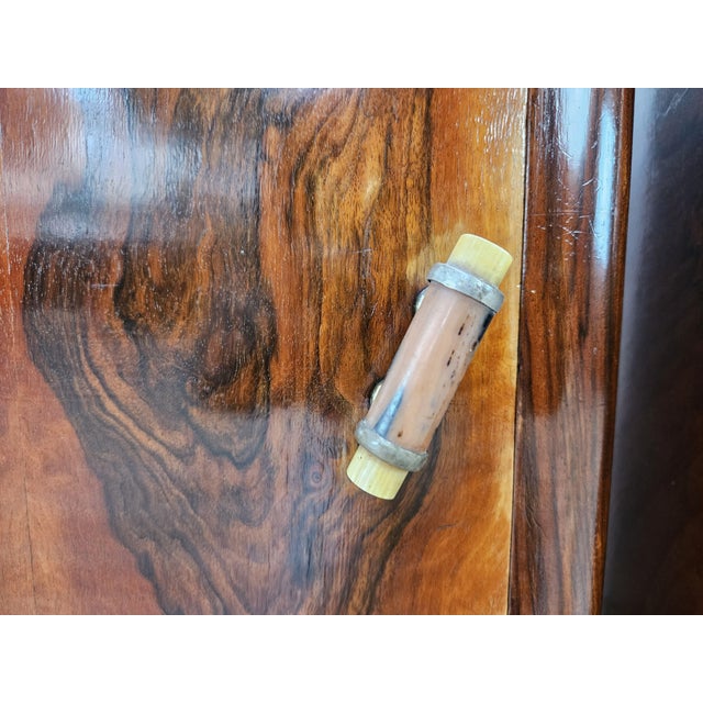 Art Deco Bedside Tables in Walnut Burl with Marble Tops, 1930, Set of 2 For Sale - Image 11 of 18
