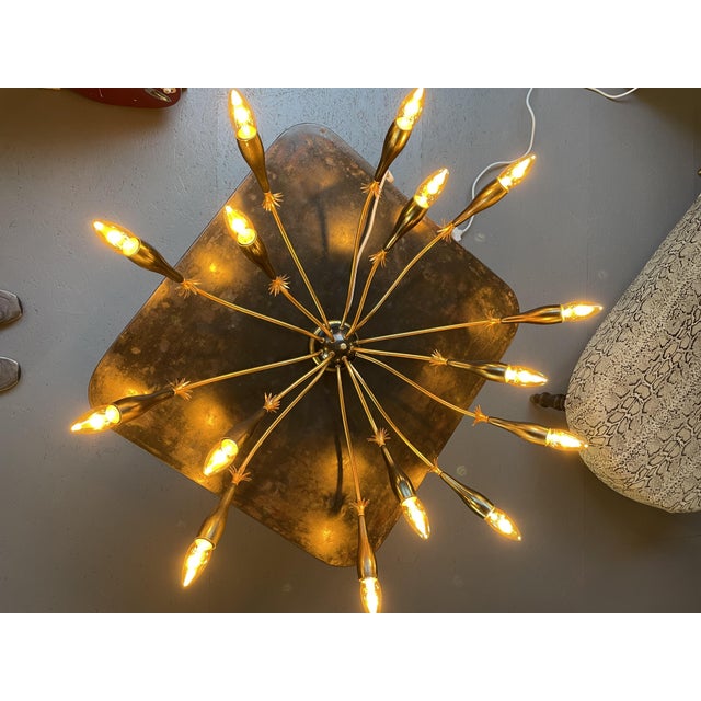 Mid-Century Modern Starburst Ceiling Lamp For Sale - Image 5 of 13