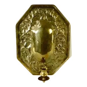 19th Century Dutch Octagonal Brass Candleholder Wall Sconce
