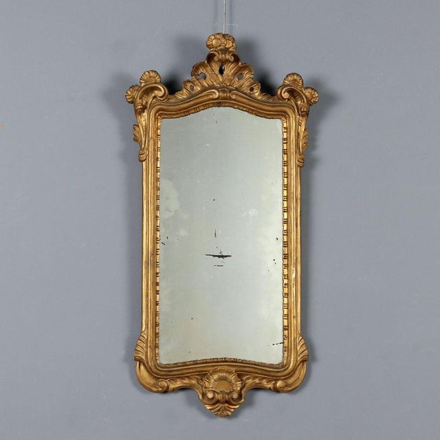 Small Gilded and Carved Wooden Mirror For Sale - Image 10 of 10