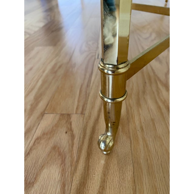 Metal Vintage Half Dome Console Brass and Glass Table For Sale - Image 7 of 7