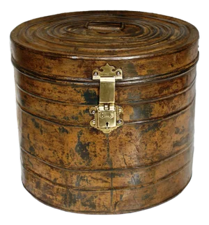 Victorian Scumble Glaze Family Hat Tin, 1890