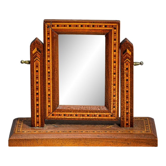 Decorative Aesthetic Movement Inlaid Antique Wood Tabletop Picture Photo Frame For Sale