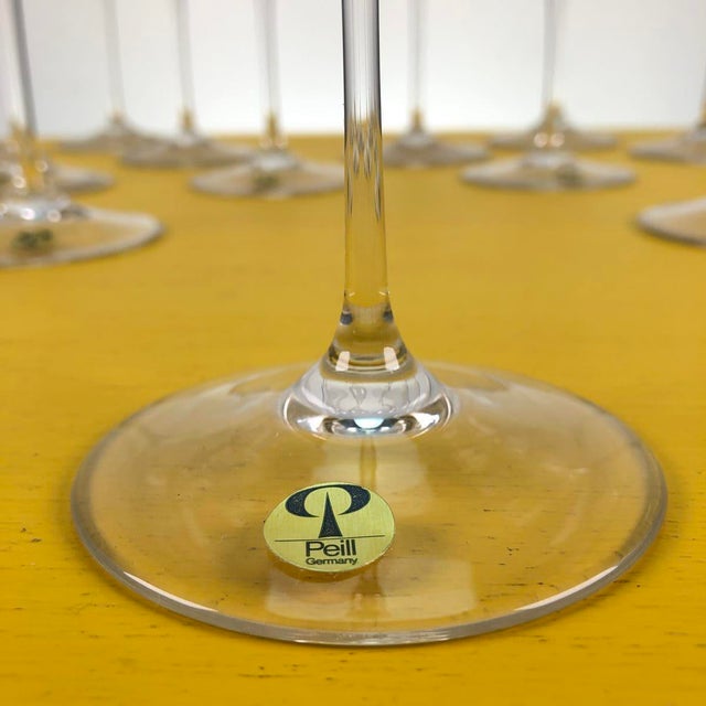 Vintage Crystal Flute Glasses from Peill, Germany, Set of 12 For Sale - Image 3 of 8