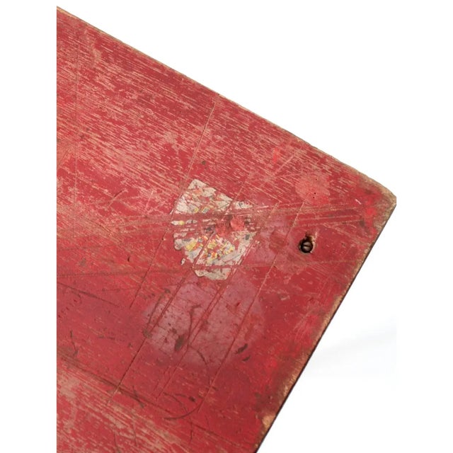 Antique Red Folding Table For Sale - Image 10 of 11