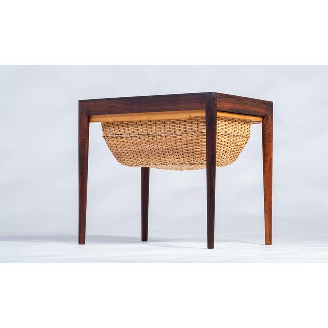 Mid-Century Modern Rosewood Sewing Table by Severin Hansen for Haslev Møbelsnedkeri, Denmark, 1960s For Sale - Image 3 of 10