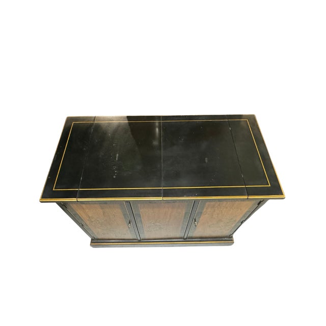 Drexel Et Cetera Collection Black Lacquer Chinoiserie Flip-Top Buffet Server, 1970s For Sale - Image 17 of 18