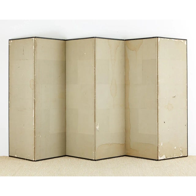 Japanese Edo Six-Panel Haboku Landscapes of Seasons For Sale - Image 12 of 13