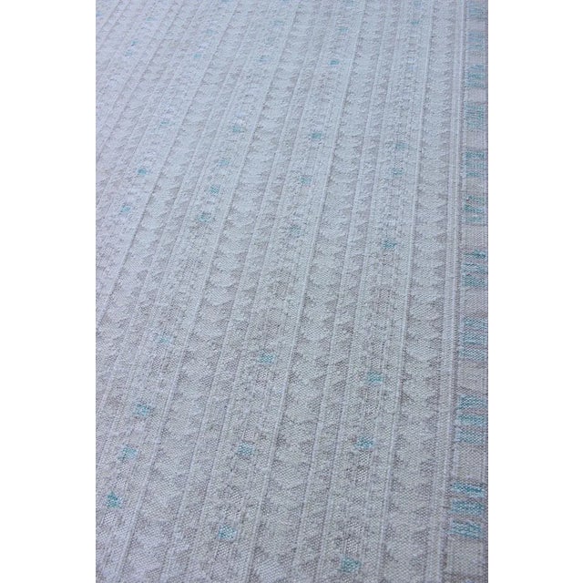 Modern Swedish Design Rug With All-Over Design in White, Taupe & Light Blue For Sale In Atlanta - Image 6 of 13