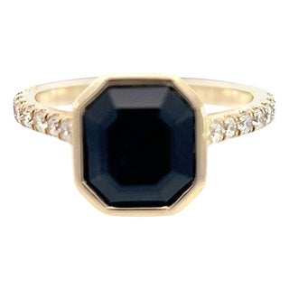 Natural Sapphire Diamond Ring 6.75 14k Yellow Gold 4.65 TCW Certified For Sale