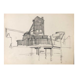 1950s Industrial Landscape by Norman Kent For Sale