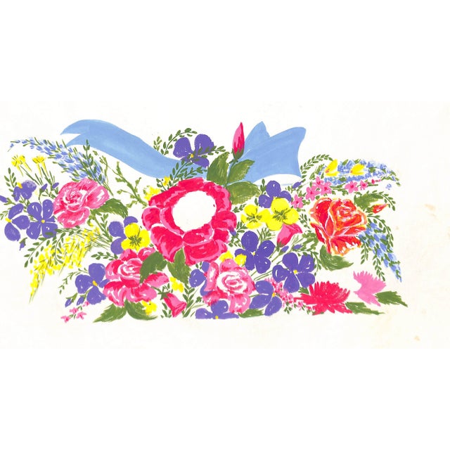 Sz: 14 3/8"H x 23"W Alexander Warren Montel (1921-2002) Fashion illustrator for House of Lanvin Paris in the 1950s...