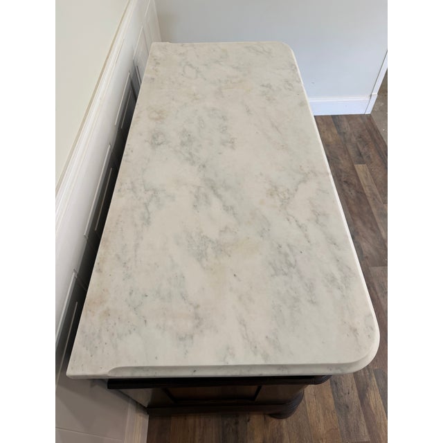 Antique Mid-19th Century Walnut Marble-Top Chest For Sale - Image 4 of 17