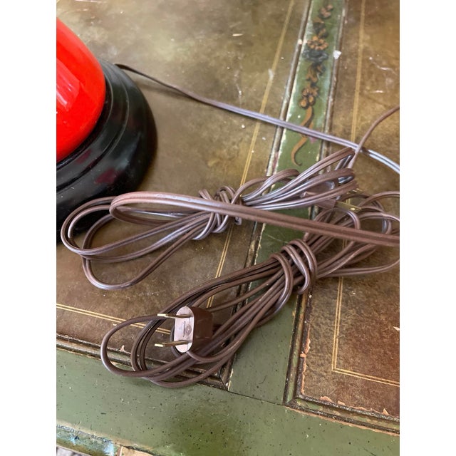 Mid 20th Century Mid 20th Century Pair of MCM Orange Curvy Lamps For Sale - Image 5 of 10