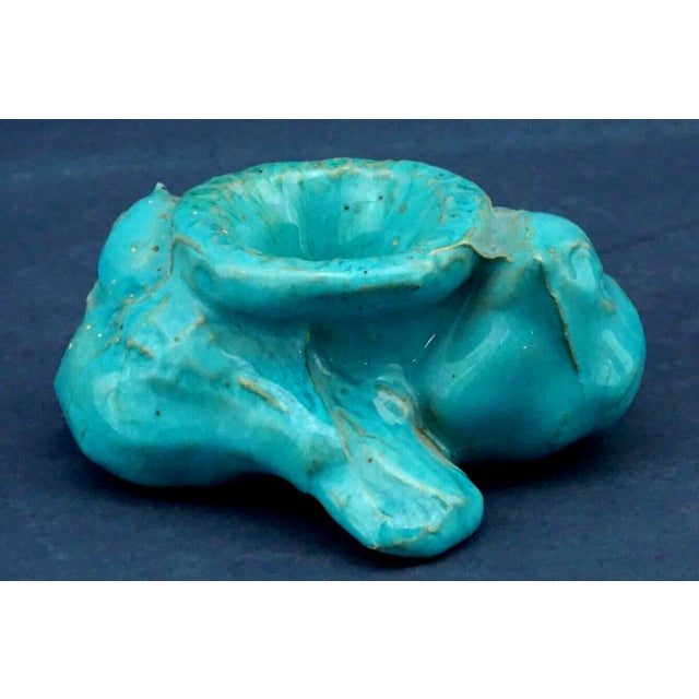 1940s 20th Century Majolica Bird Sculpture Candleholders from Domenico Matteucci, Italy, 1940s, Set of 2 For Sale - Image 5 of 18