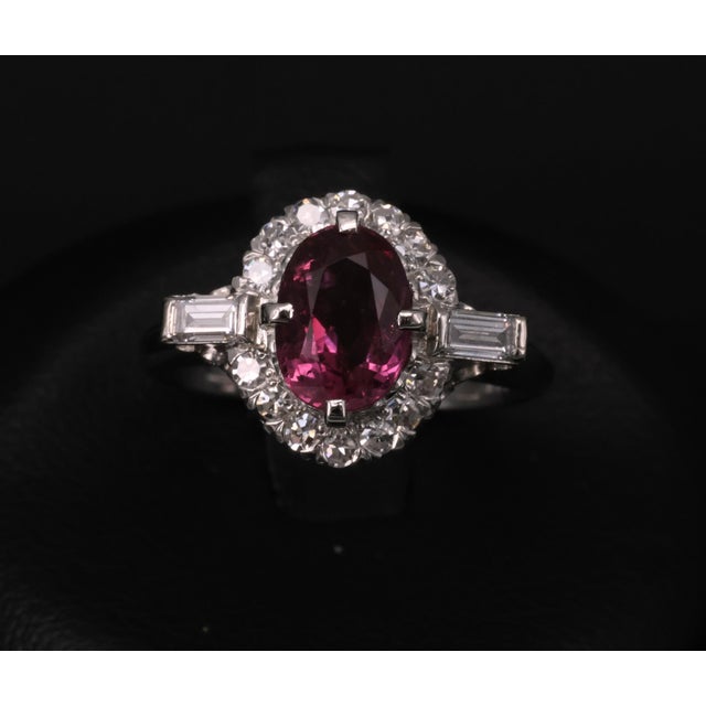 Late 20th Century Late 20th Century 1.98ct Gia Thai Untreated - No Heat Ruby & 0.49ct Diamond Platinum Ring Size 7 For Sale - Image 5 of 18
