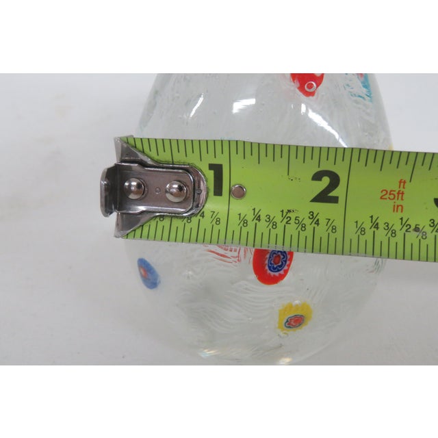 Murano Latticino Millefiori Art Glass Egg Large Italian Paper Weight 4810b For Sale - Image 9 of 10