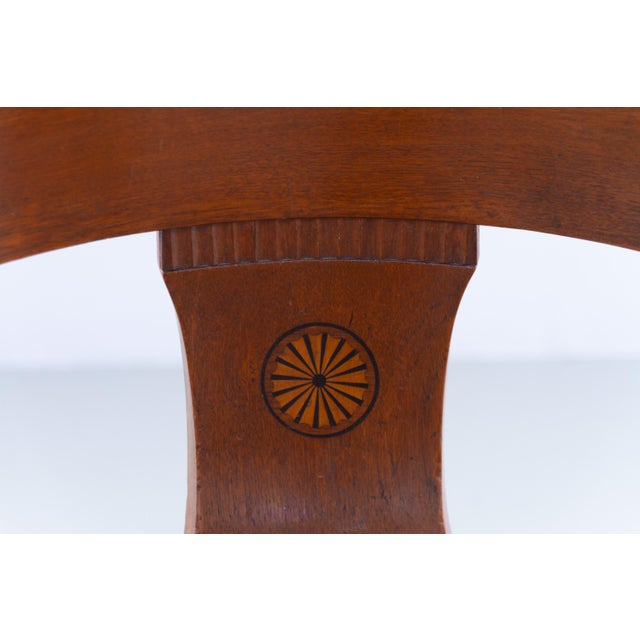 Wood Antique Danish Round Back Oak Chair, 1920s For Sale - Image 7 of 18
