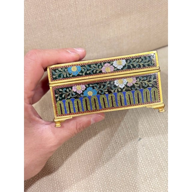 An exceptional Japanese cloisonne enamel trinket box attributed to the celebrated Inaba workshop, dating to the Meiji...