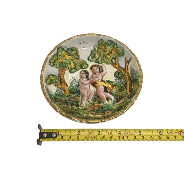 Vintage Capodimonte Italy Cherub Story Dish Bowl #1308 For Sale - Image 11 of 12