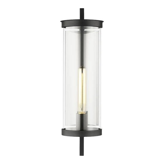 Chapman & Myers by Visual Comfort Studio Eastham Medium Wall Lantern, Textured Black For Sale