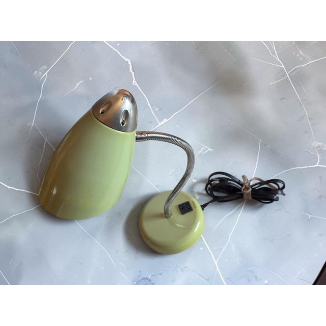 Mid-Century Modern Vintage Mid-Century Modern Lime Green and Chrome Gooseneck Desk Lamp For Sale - Image 3 of 10