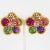 Contemporary Richard Kerr Multicolor Crystal Flower Pair of Clip Earrings For Sale - Image 3 of 6