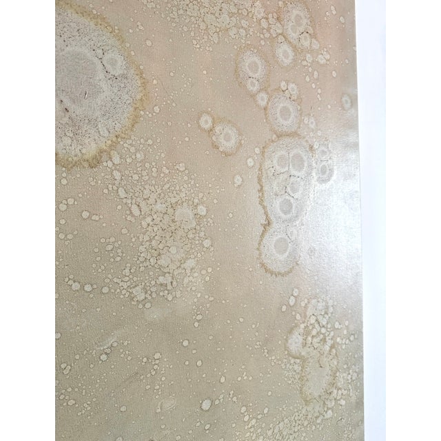 Large Abstract Beige Painting, Neutral Wall Art Ready to Hang (Stretched) For Sale - Image 6 of 6