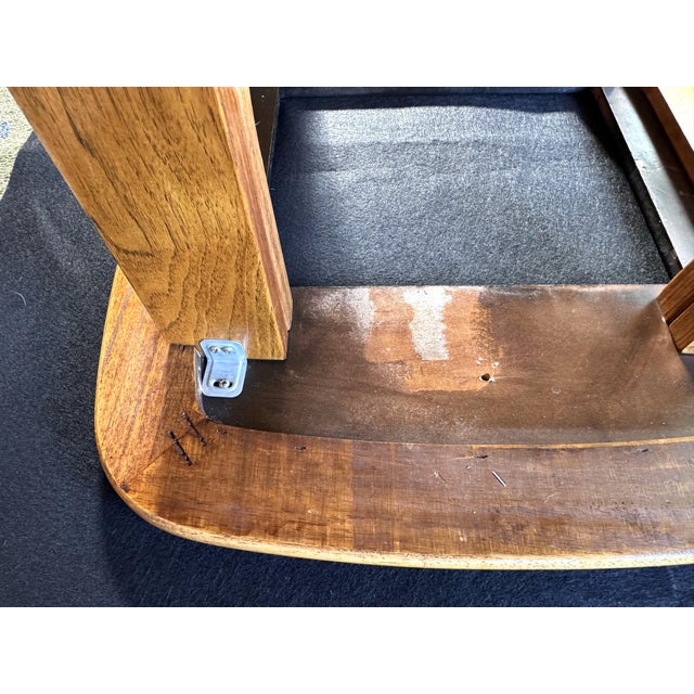 70's MCM Mersman Oak Smoked Glass End Table For Sale - Image 12 of 14