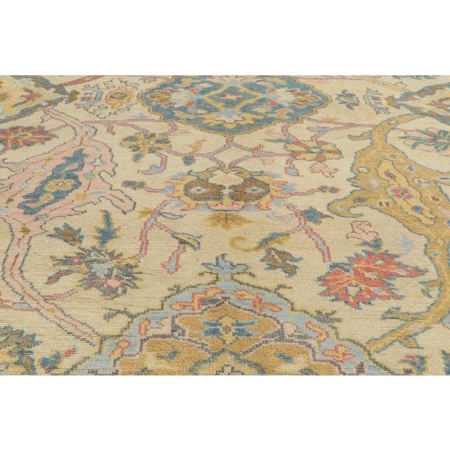 2010s Vintage Gypset Colorful Oushak Rug - 9'00 X 12'02 For Sale - Image 5 of 10