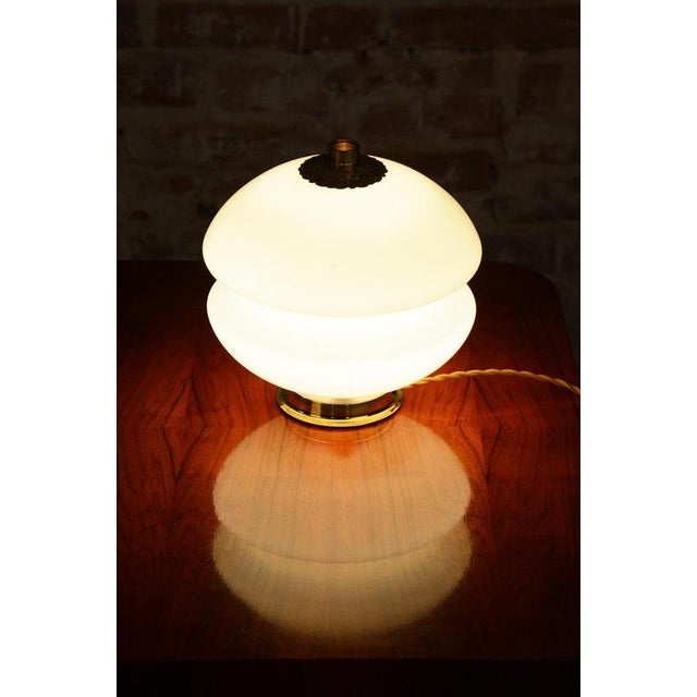 Mid-Century Table Lamp in Brass and Glass, Czech, 1960s For Sale - Image 4 of 10