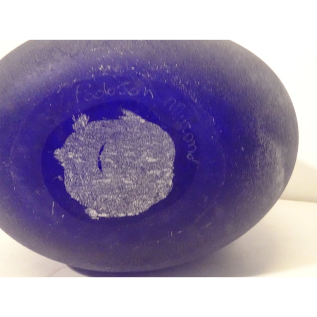 Art Glass Blue Murano Vase For Sale - Image 4 of 8
