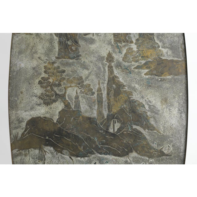 Metal Ming Coffee Table by Philip & Kelvin Laverne, Bronze & Pewter, 1965 For Sale - Image 7 of 13