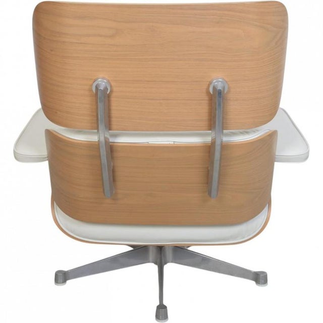 Set of Lounge Chair with Ottoman in White Leather by Charles Eames, 2010s For Sale - Image 10 of 18