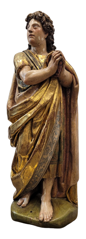 Castilian School Artist, Saint John the Evangelist, 1580, Wood Carving