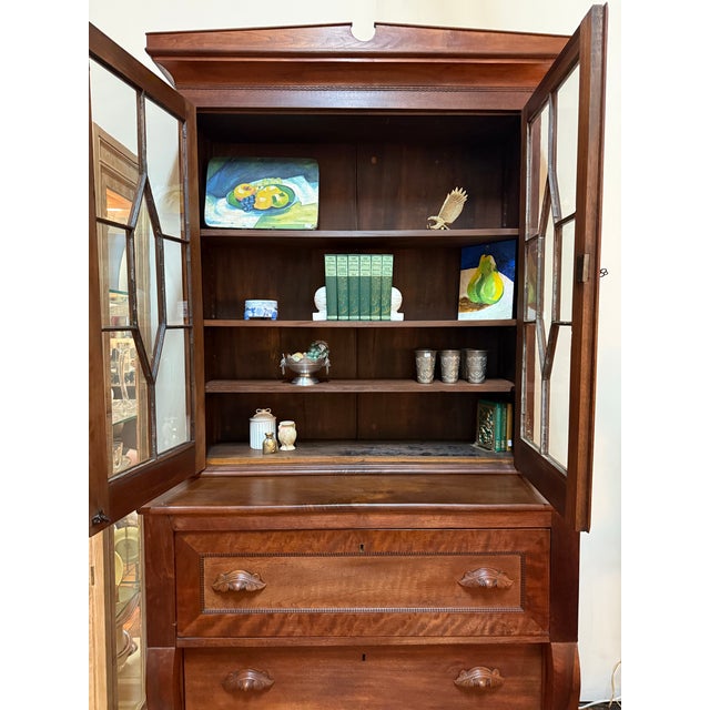 Antique 19th Century American Mahogany Secretary Desk and Bookcase For Sale - Image 12 of 12