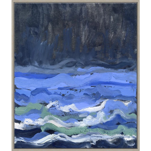 Coastal Making Waves IV Canvas - Hand Embellished Framed Art For Sale - Image 3 of 3