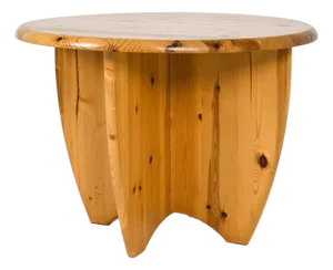 MCM Scandinavian Round Coffee Table in Solid Pine, Rainer Daumiller Style, 1970s